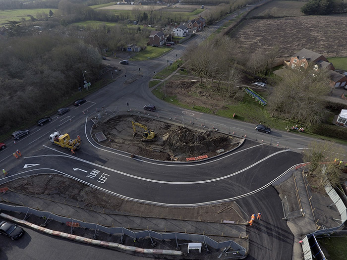 Drone aerial shot of floods